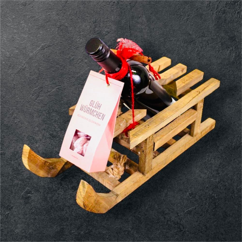 Schlittenfahrt rot "Ich glüh für dich"