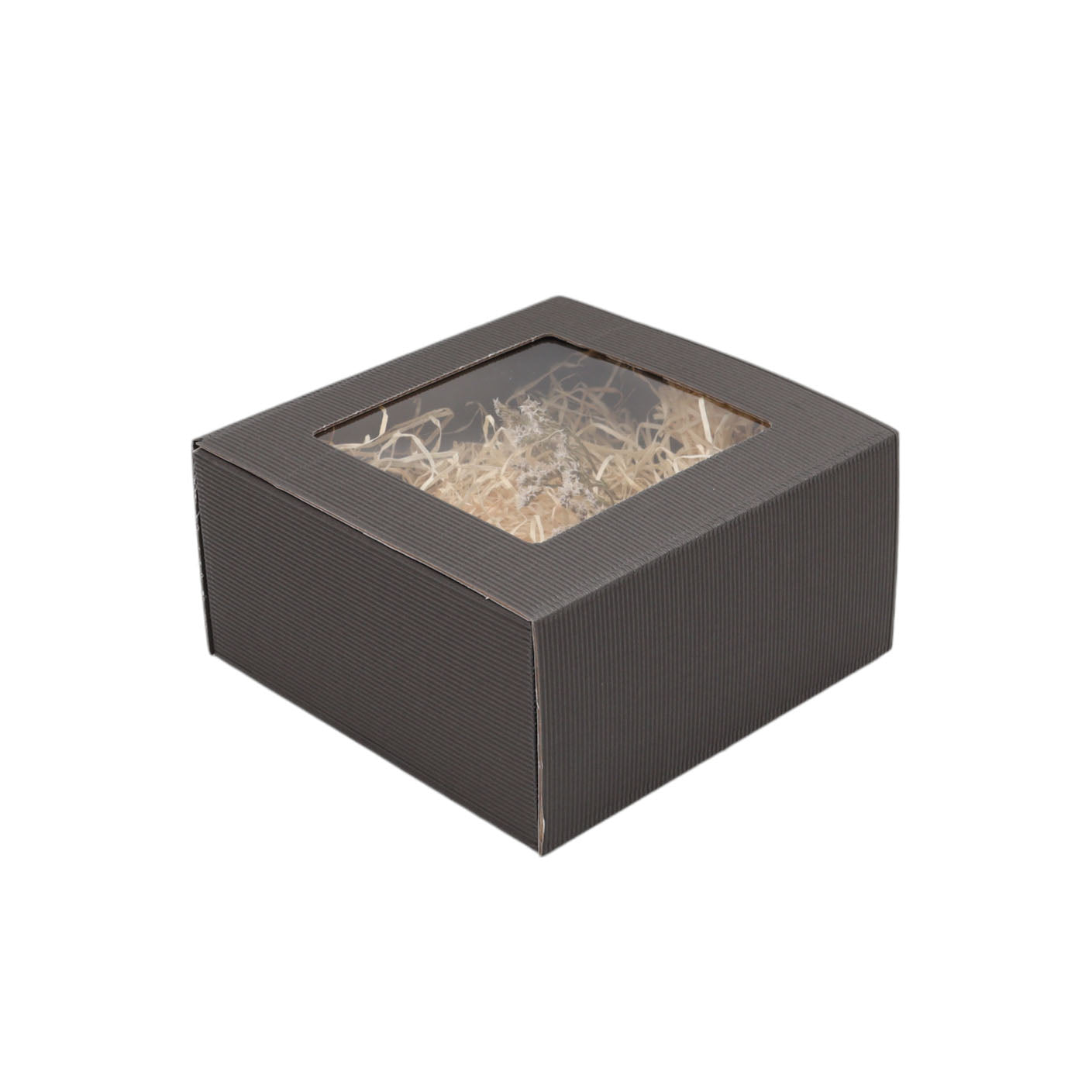 Geschenkbox Anthrazit mit Sichtfenster 20 x 20 x 10cm