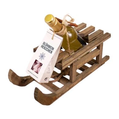 Schlittenfahrt weiß "Ich glüh für dich"