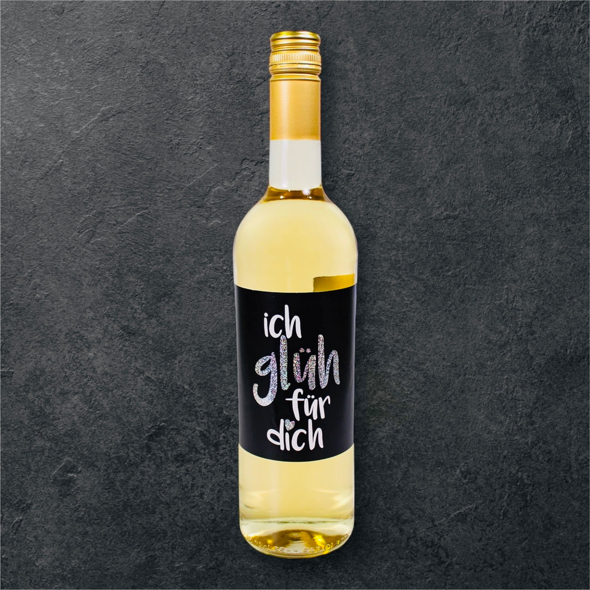 Schlittenfahrt weiß "Ich glüh für dich"