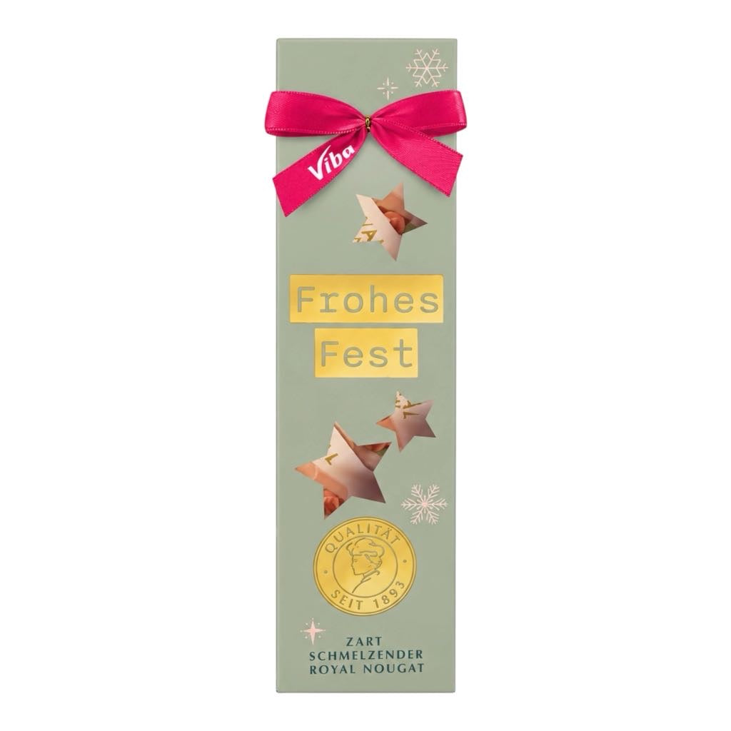 Genusszeit „FROHES FEST“ mit hellem Nougat, 60 g
