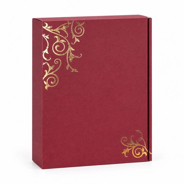 Geschenkkarton rot Weihnachtsranke 36 x 26 x 10cm